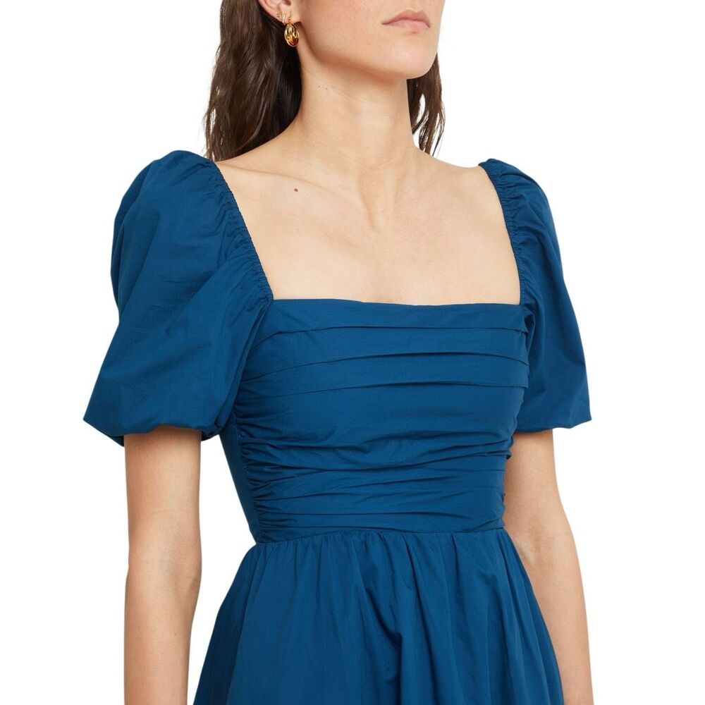 NWT O.P.T. River Smocked Midi Dress In Blue - Picture 3 of 4